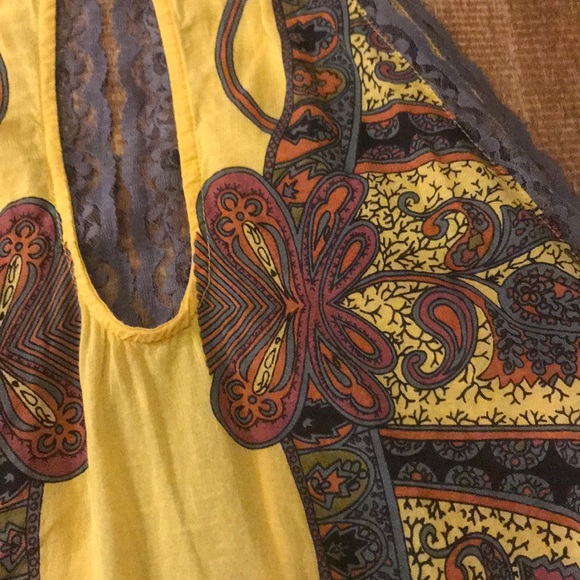 Free People grey and yellow paisley sleeveless top - Picture 6 of 8
